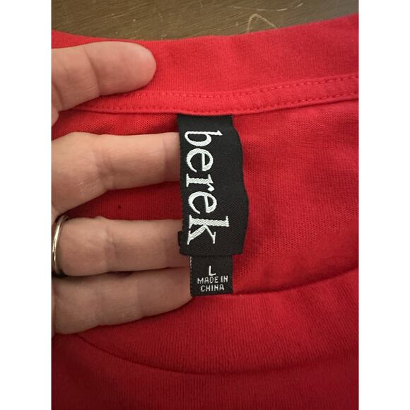 Berek Vintage Christmas Long Sleeve Shirt Zebra Scarf Red Size Large - Picture 9 of 11